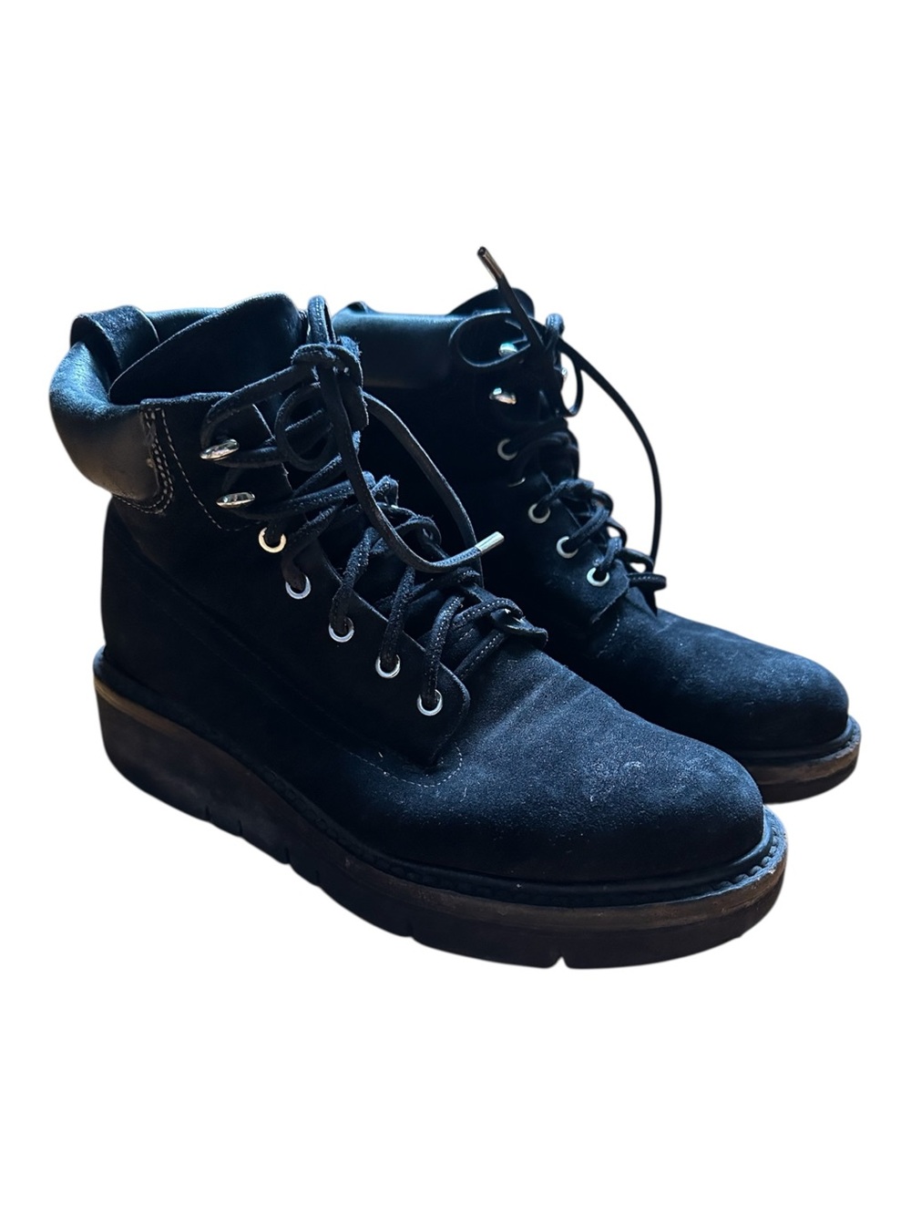 rag & bone Black Suede Lace-Up Ankle Boots